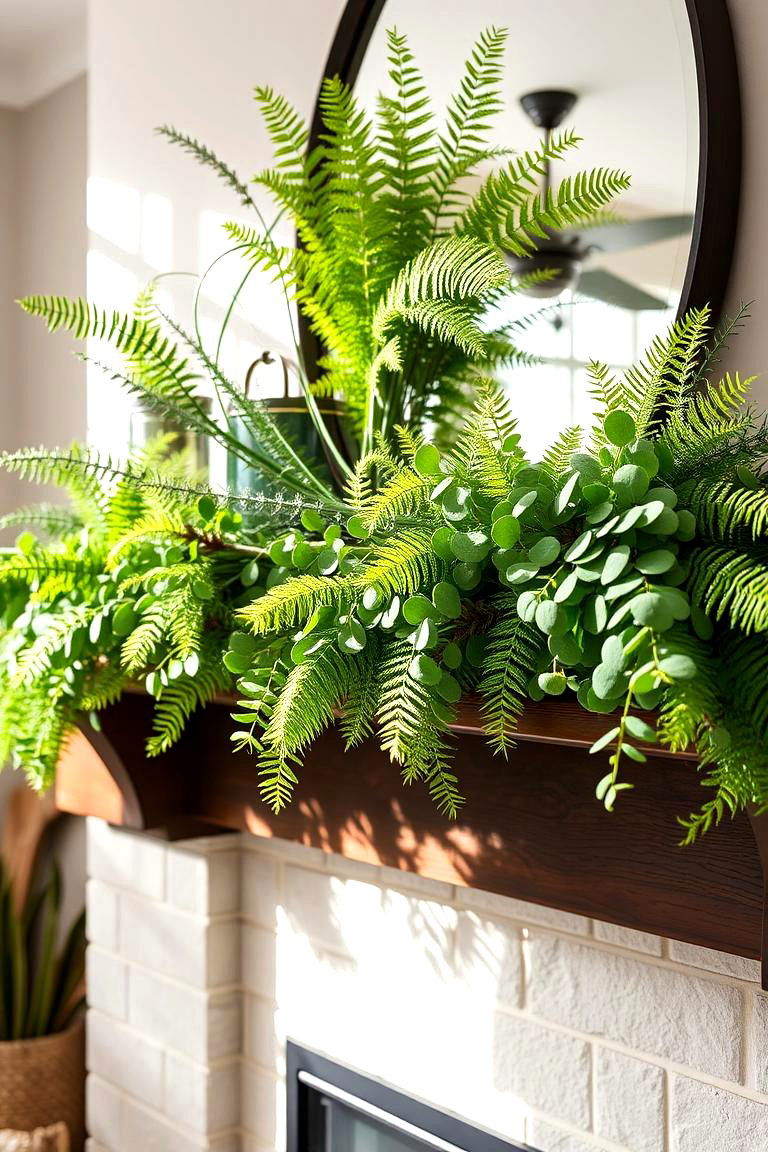 Organic Greenery Displays - 24 Fall Mantel Decor Ideas