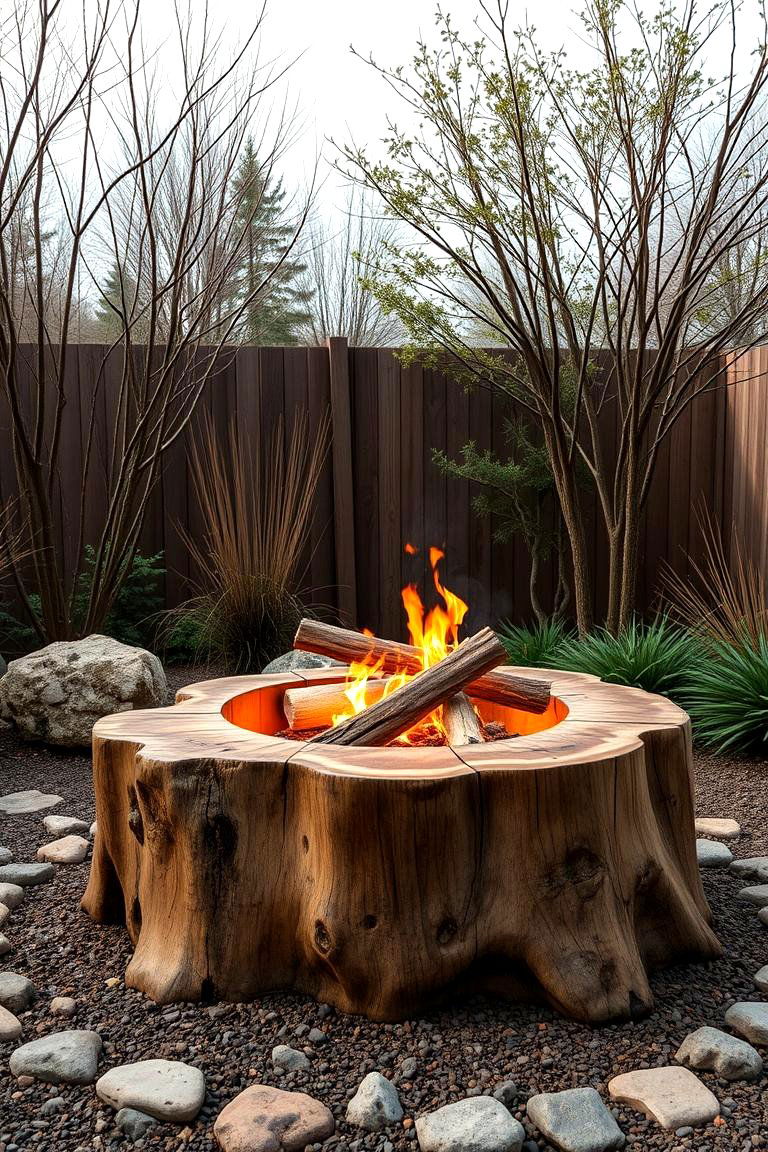 Organic Harmony Hearth - 24 Tree Stump Fire Pit Ideas