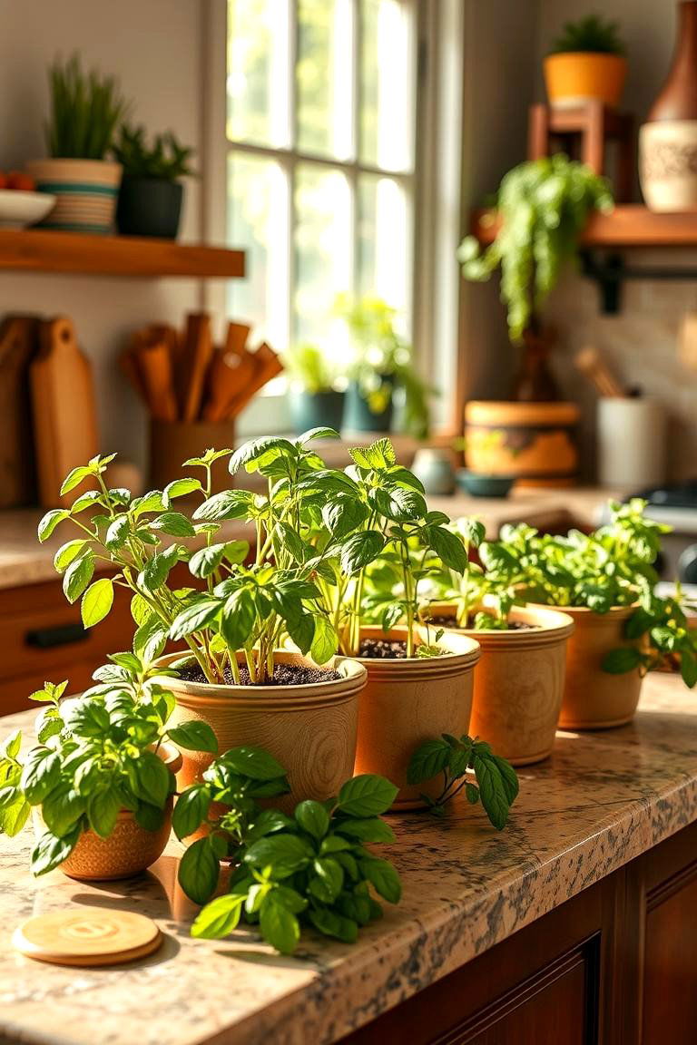 Organic Herb Garden Planters - 24 Earthy Kitchen Ideas