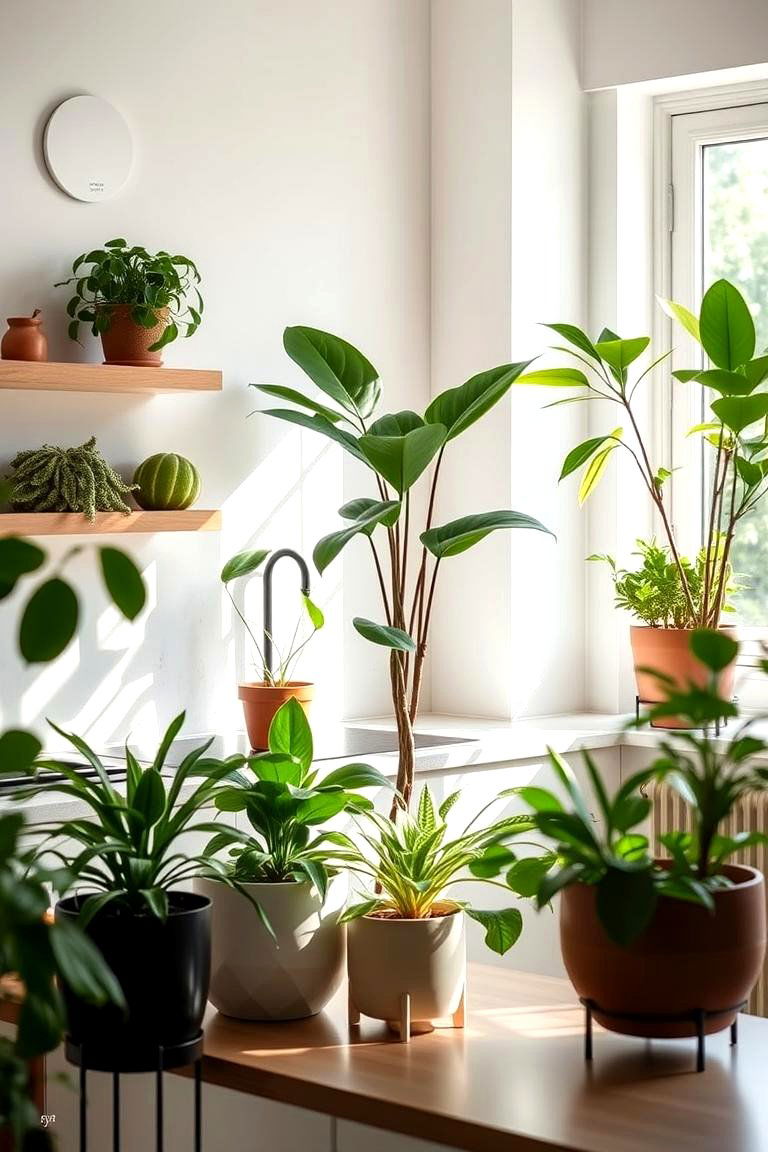 Organic Indoor Plants - 24 Boho Kitchen Ideas