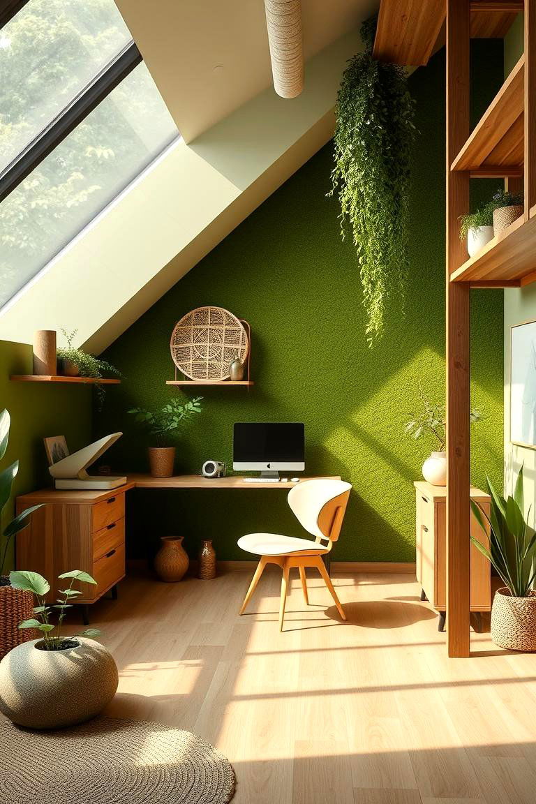 Organic Moss Green - 24 Home Office Paint Colors