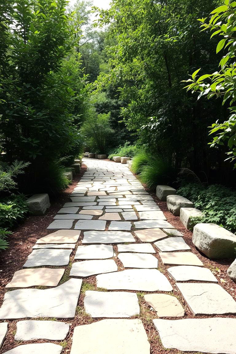 Organic Patterned Flagstone Walkway - 24 Flagstone Walkway Ideas