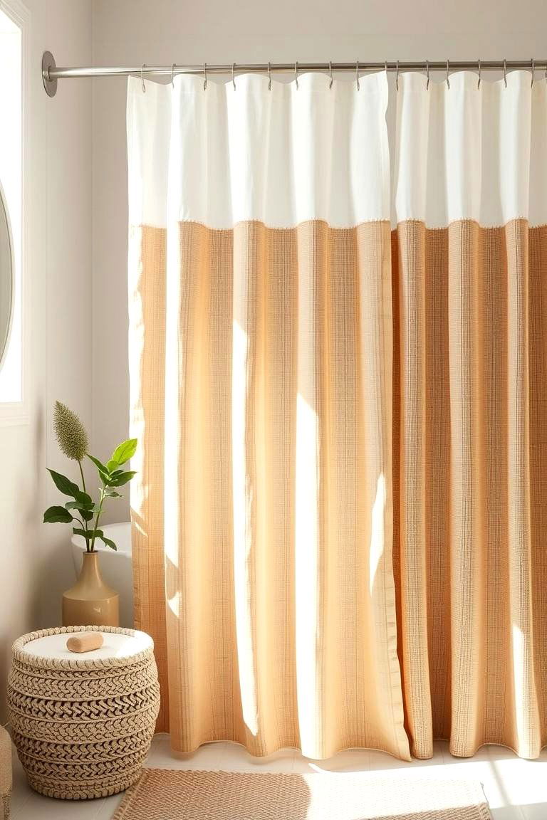 Organic Shower Curtains - 24 Boho Bathroom Ideas