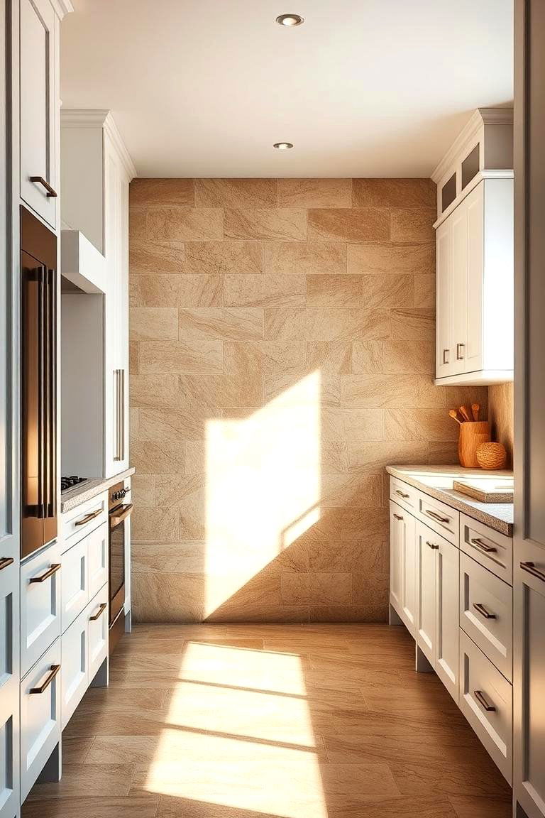Organic Stone Fusion - 24 White Cabinet Kitchen Backsplash Ideas