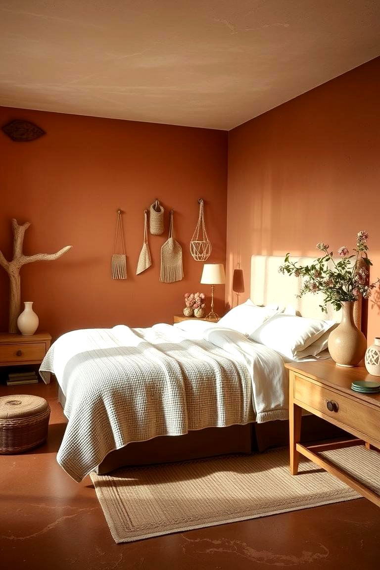 Organic Terracotta Finishes - 24 Terracotta Bedroom Ideas