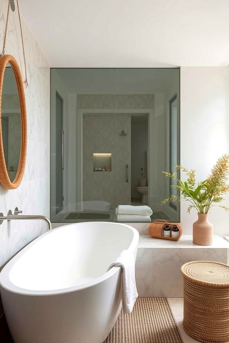 Organic Texture Elements - 24 Tropical Bathroom Ideas