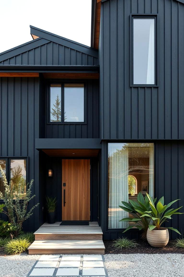 Organic Texture in Design - 24 Black House With Wood Accents