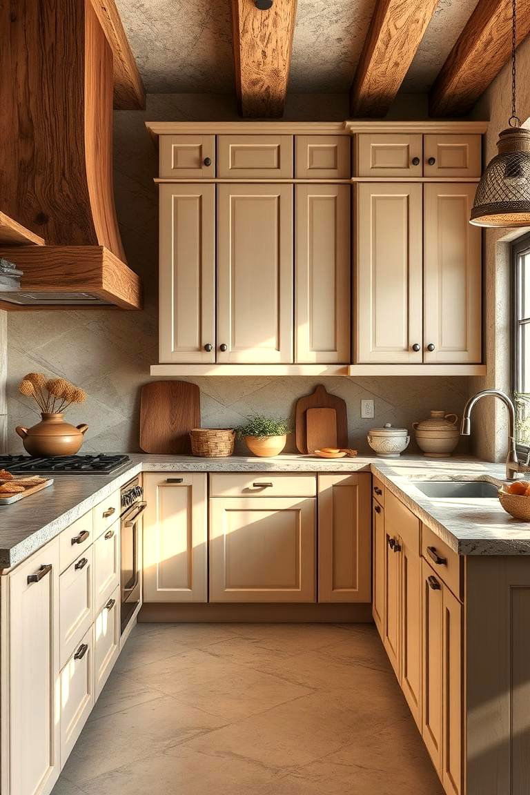 Organic Texture - 24 Kitchens With Beige Kitchen Cabinets