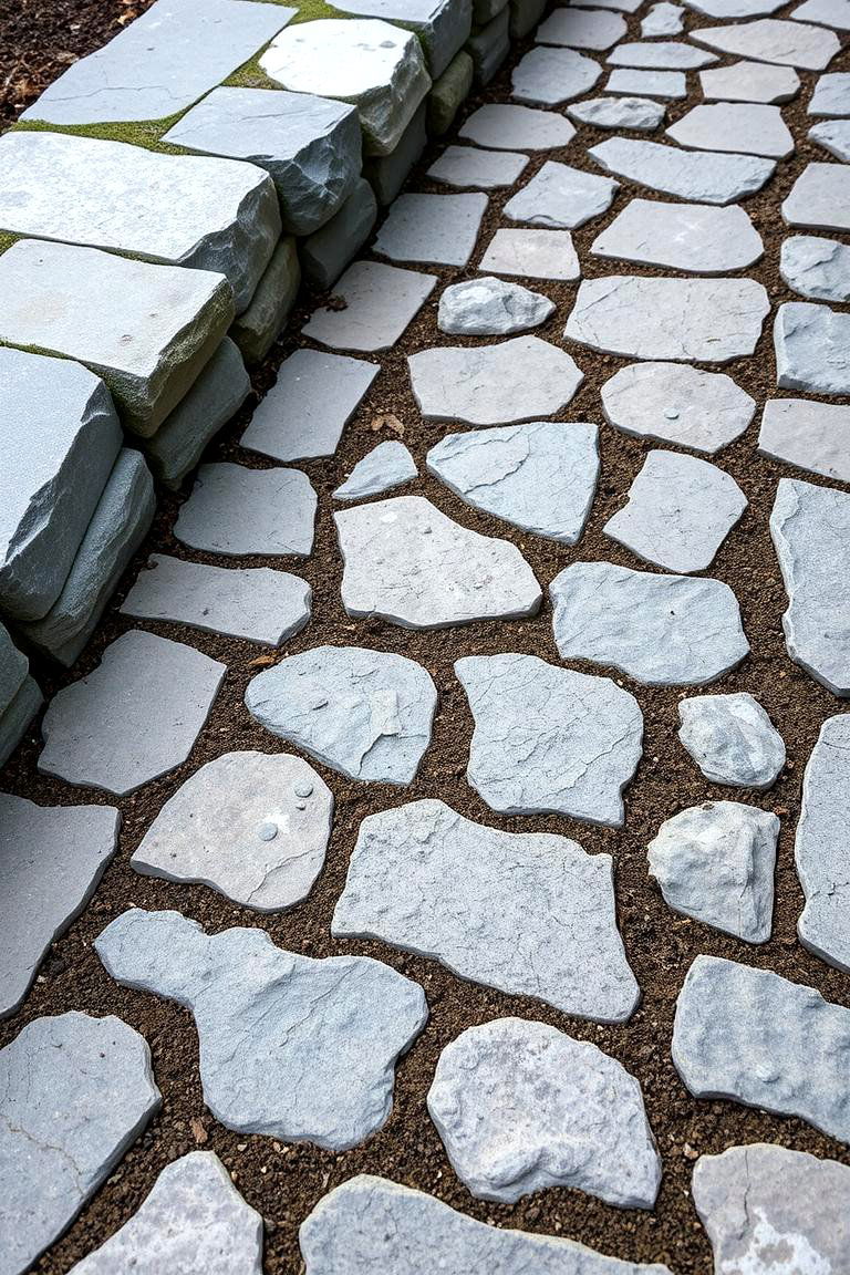 Organic Textured Nature Path - 24 Bluestone Walkway Ideas