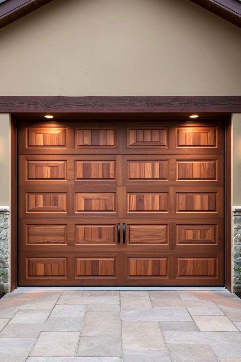 Organic Textures and Natural Finishes for Warmth - 24 Green Garage Door Ideas