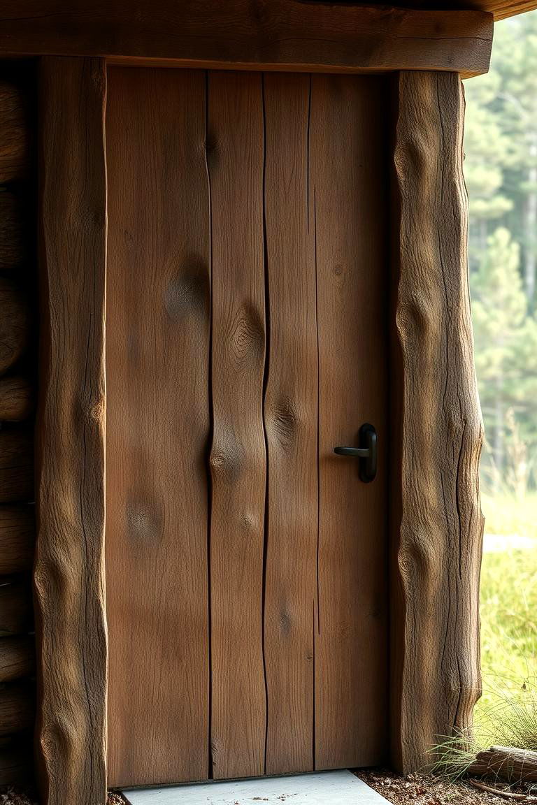 Organic Timber Texture - 24 Rustic Front Door Ideas
