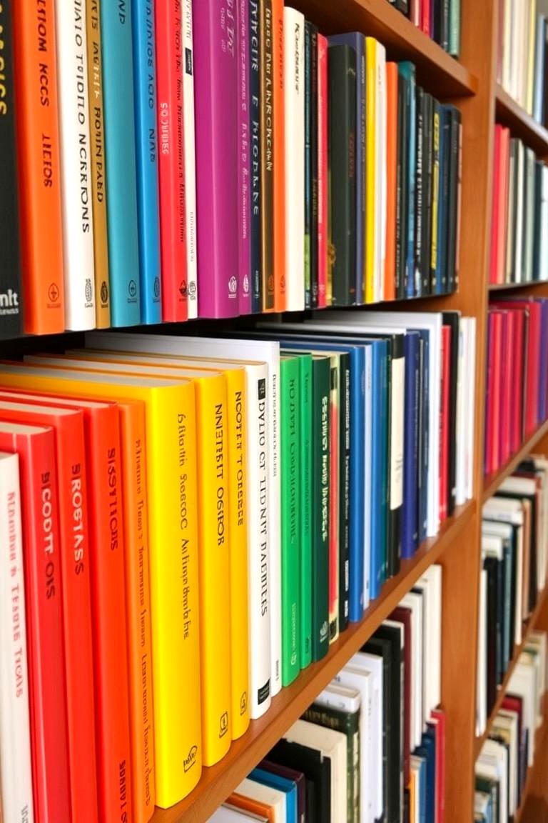 Organize Books by Color for a Visually Pleasing Display - 24 Home Library Ideas