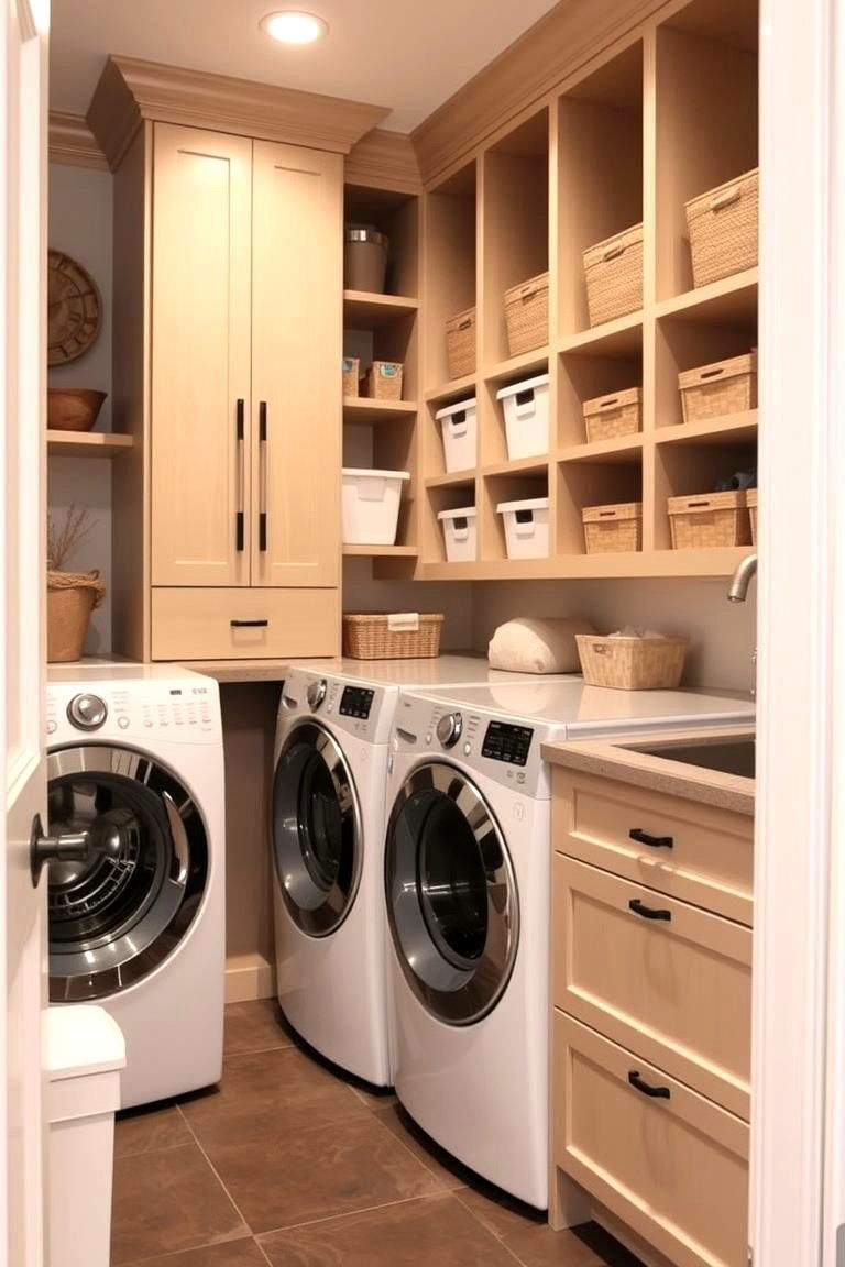 Organized Built In Storage - 24 Garage Laundry Room Ideas