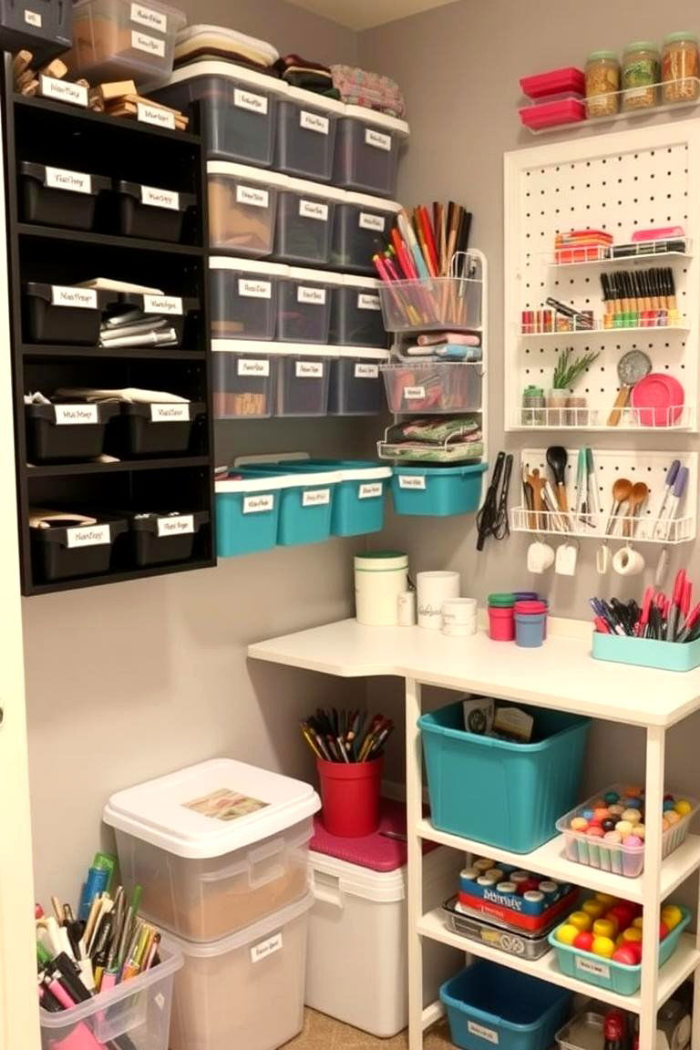 Organized Craft Corner - 24 Clean Girl Room Ideas