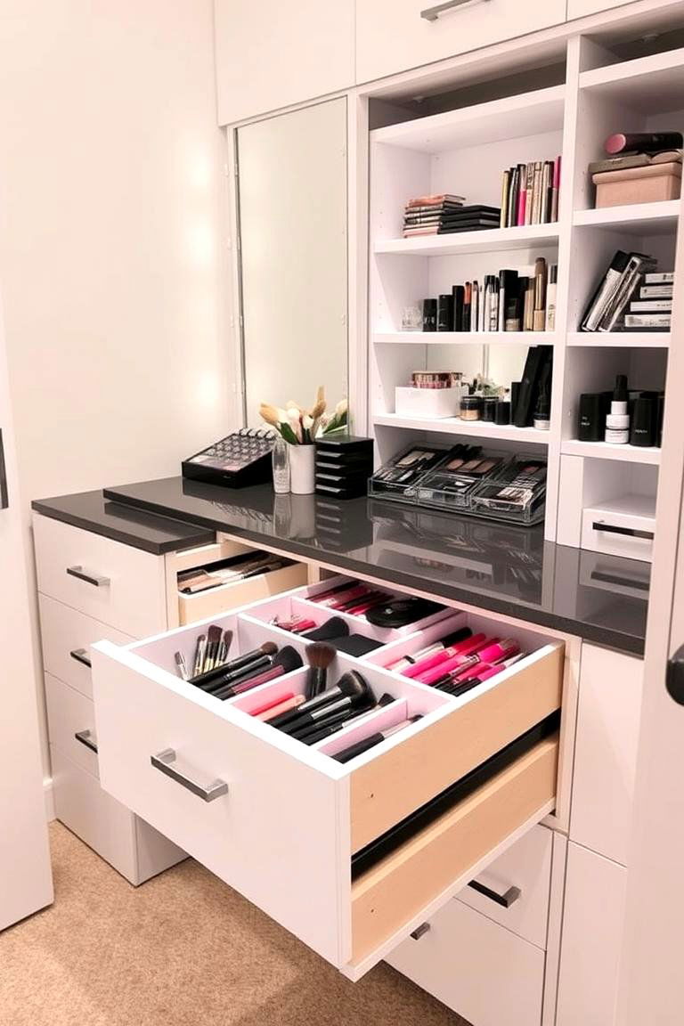Organized Drawer Solutions - 24 Makeup Room Ideas