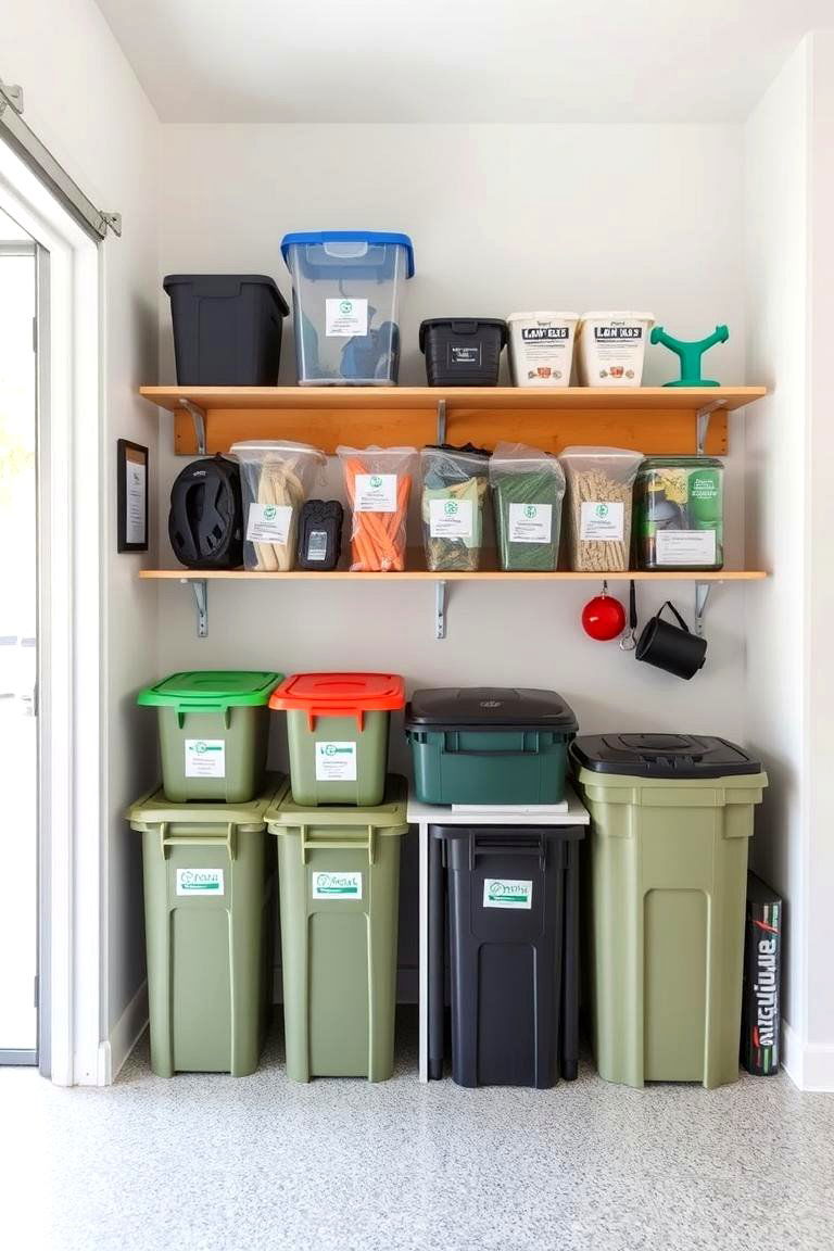 Organized Recycling and Waste Station - 24 Garage Entryway Ideas