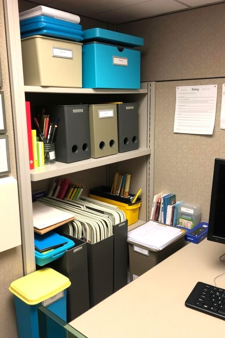 Organized Storage Solutions - 24 Cubicle Decor Ideas