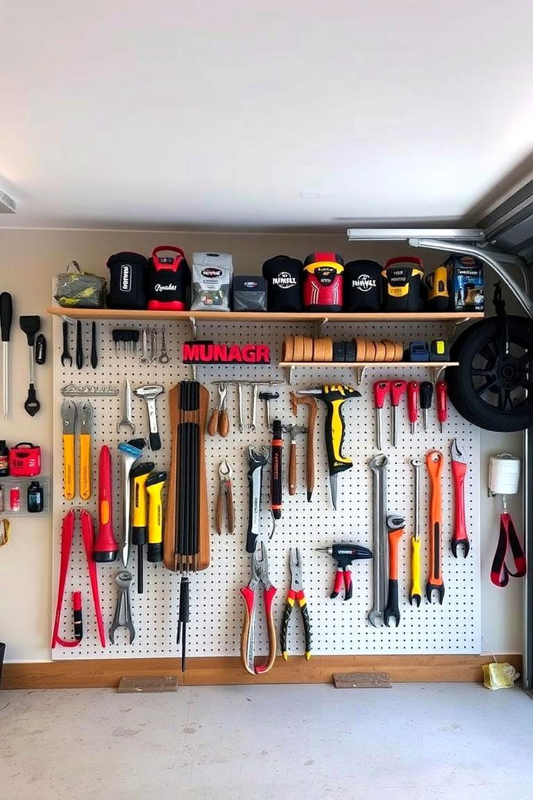 Organized Tool Wall - 24 Motorcycle Garage Ideas