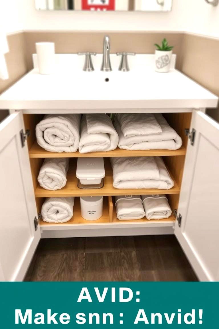 Organized Under Sink Cabinets - 24 Towel Storage Ideas