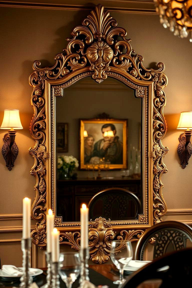 Ornamental Carved Mirror - 24 Dining Room Mirror Ideas