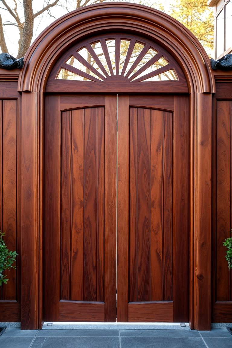 Ornamental Cherry Wood Gate - 24 Japanese Garden Gate Design Ideas