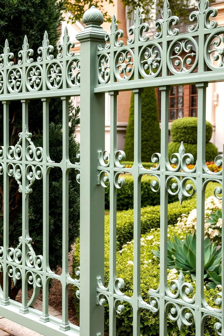 Ornamental Grilles - 24 Sage Green Garden Fence Ideas