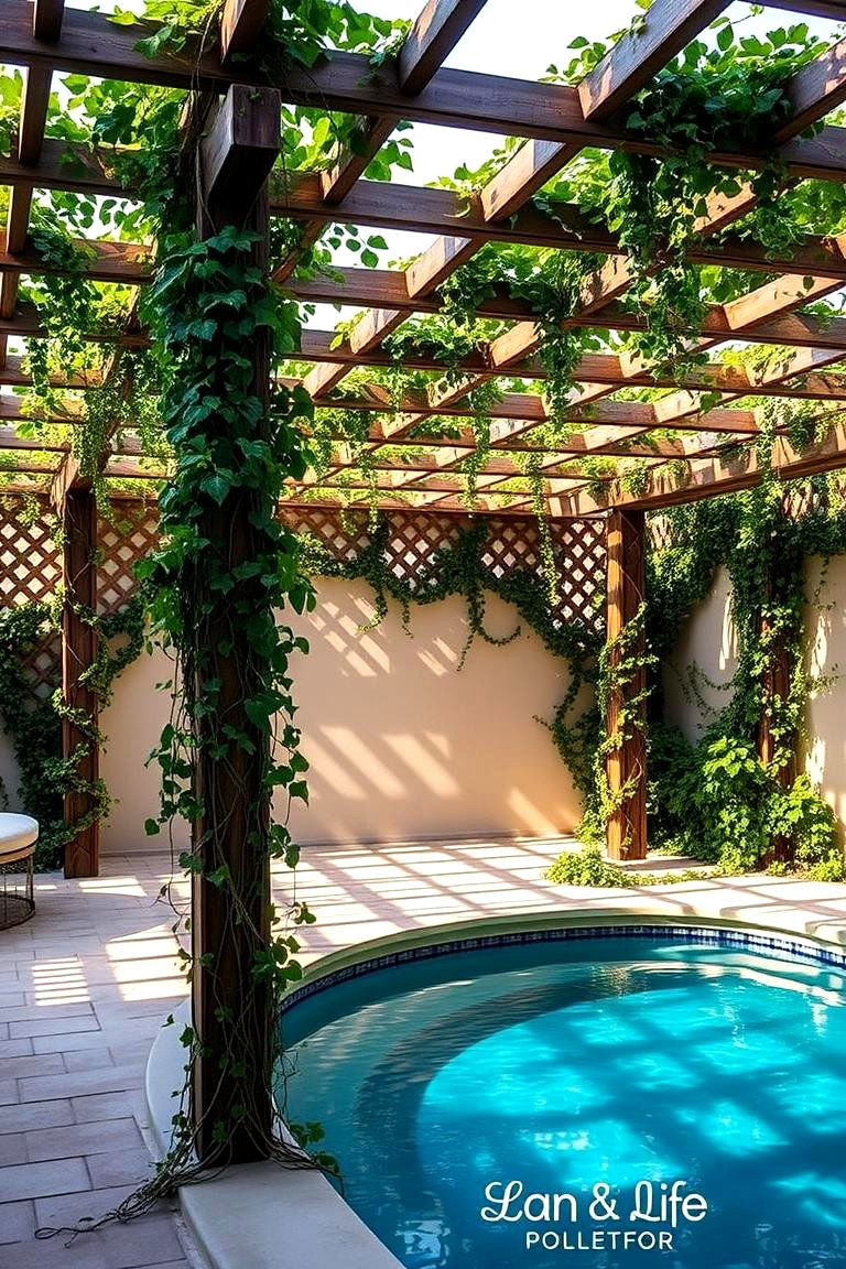Ornamental Trellis Integration - 24 Pool Privacy Ideas
