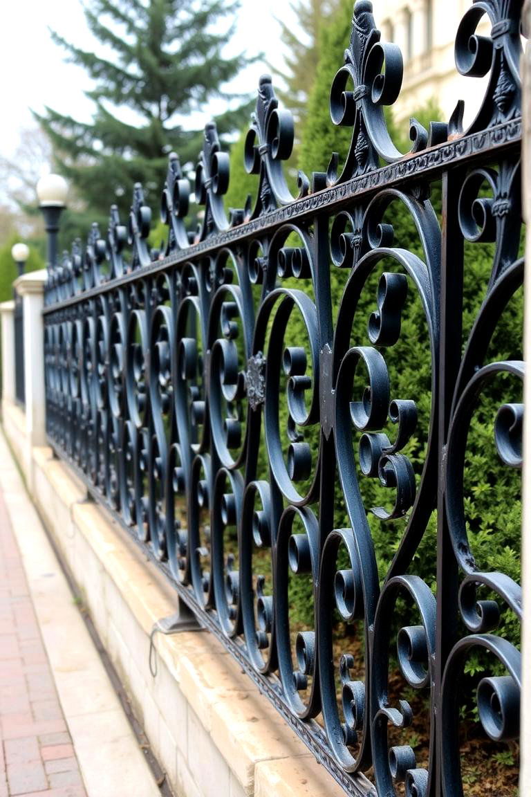 Ornamental Wrought Iron Detail - 24 Corner Fence Ideas