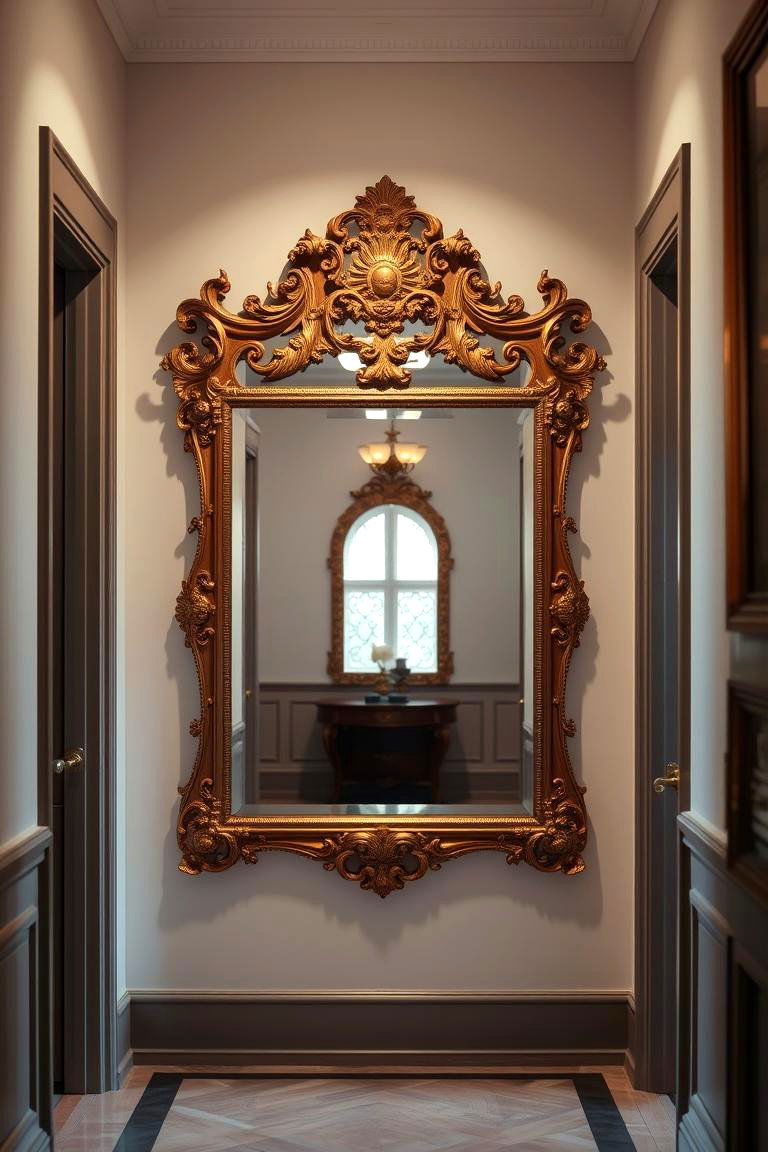 Ornate Antique Mirror - 24 hallway mirror ideas