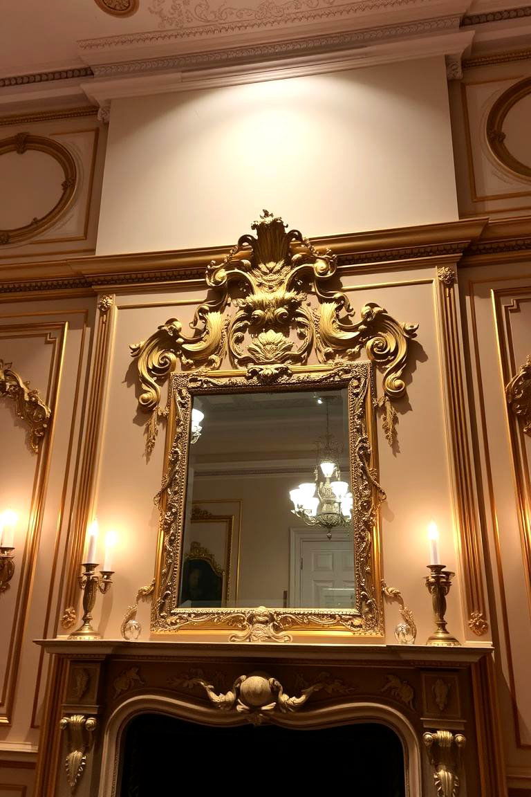 Ornate Baroque Style Mirror - 24 Mirror Over Fireplace Ideas