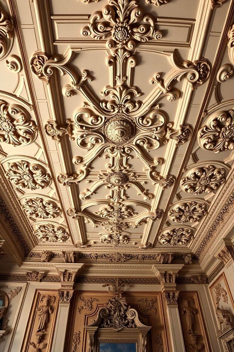 Ornate Baroque Trim Masterpiece - 24 Ceiling Trim Ideas
