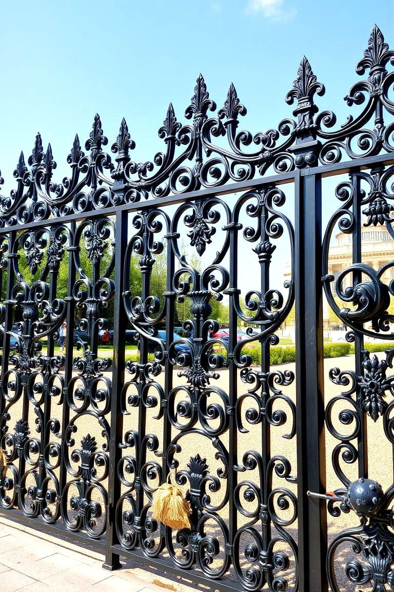 Ornate Black Iron Fence - 24 Black Fence Ideas