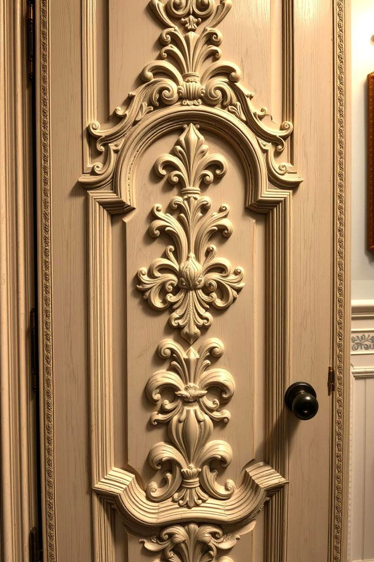 Ornate Carved Pocket Door - 24 Bathroom Pocket Door Ideas