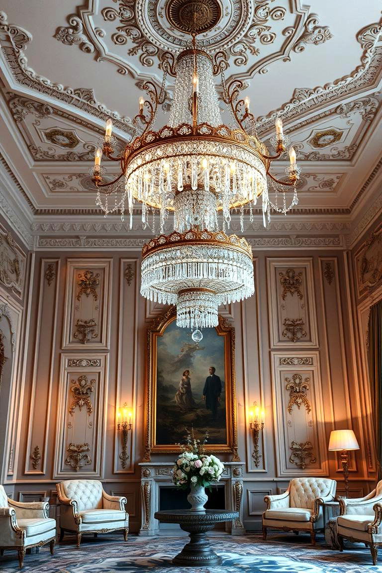 Ornate Chandeliers for a Grand Feel - 24 Royal Living Room Design Ideas