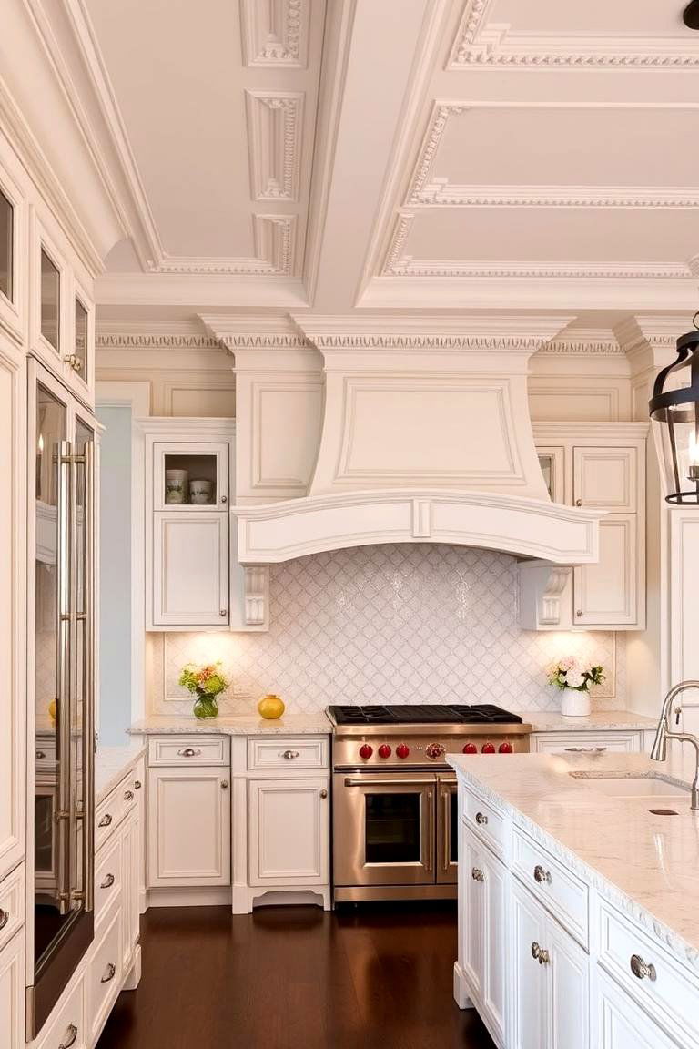 Ornate Crown Molding - 24 Tudor Kitchen Ideas