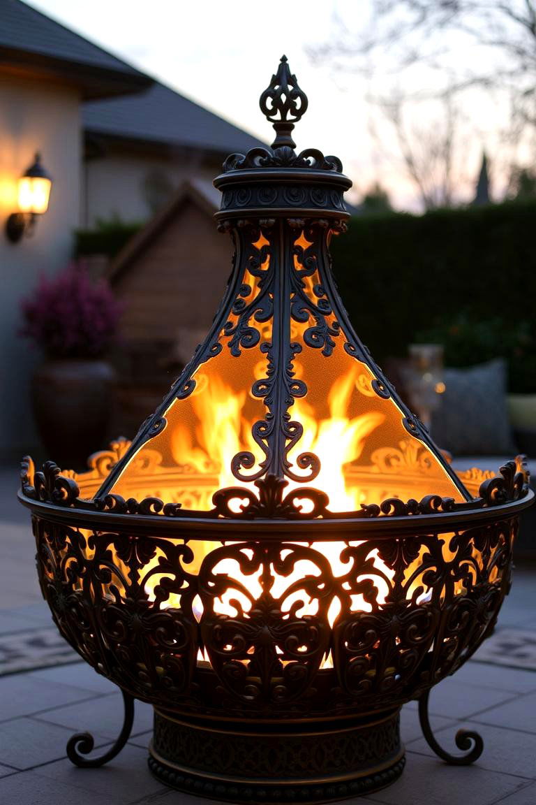 Ornate Decorative Metal Fire Pit - 24 Metal Fire Pit Ideas
