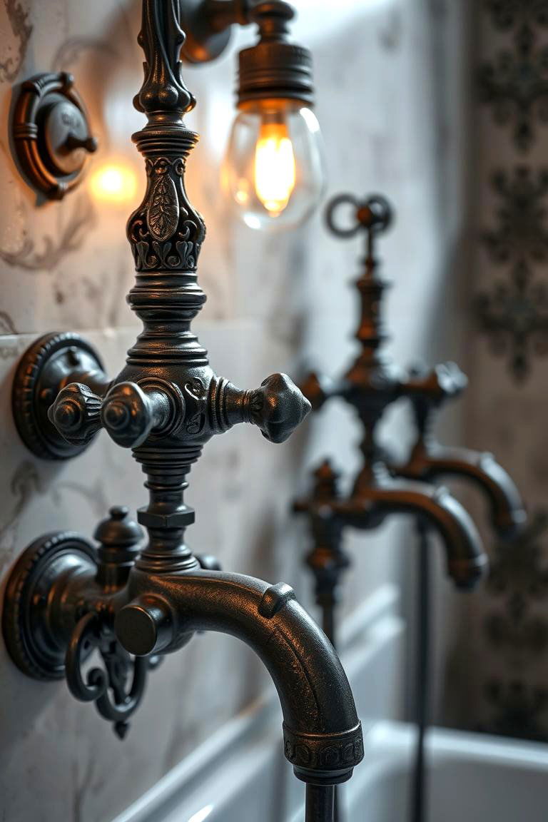 Ornate Iron Fixtures - 24 Gothic Bathroom Ideas