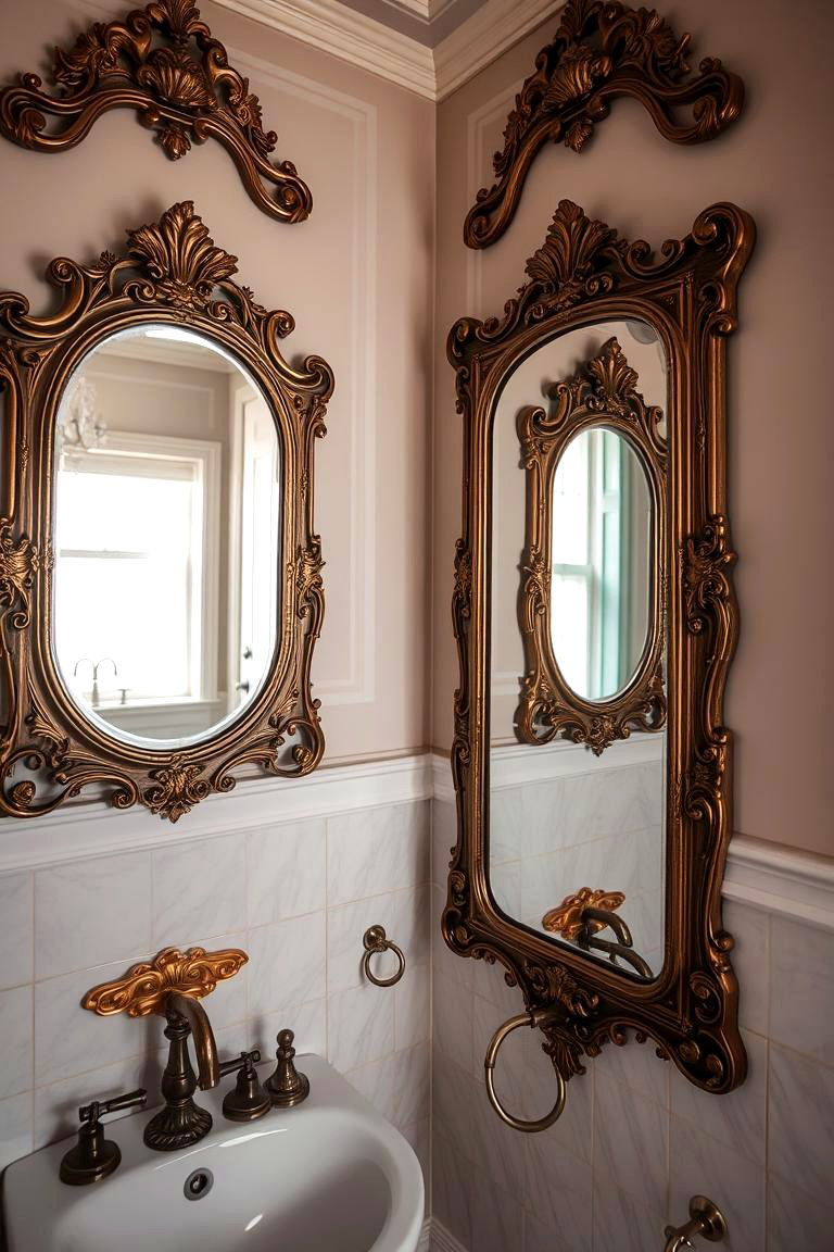 Ornate Victorian Mirrors and Their Charm - 24 Victorian Bathroom Ideas