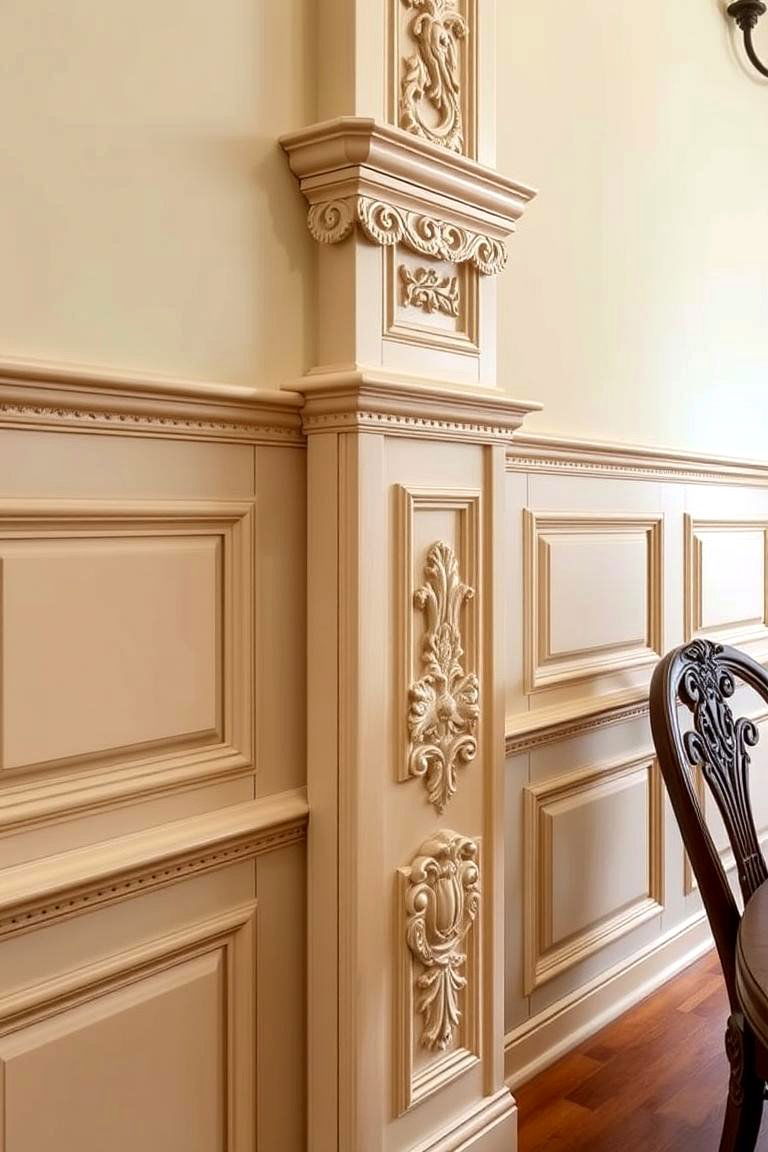 Ornate Wainscoting Trim - 24 Dining Room Wainscoting Ideas