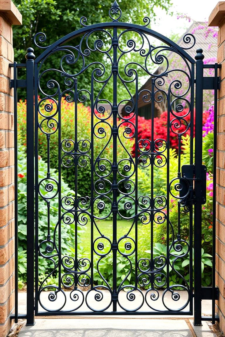 Ornate Wrought Iron Gate Design - 24 Metal Garden Gate Ideas