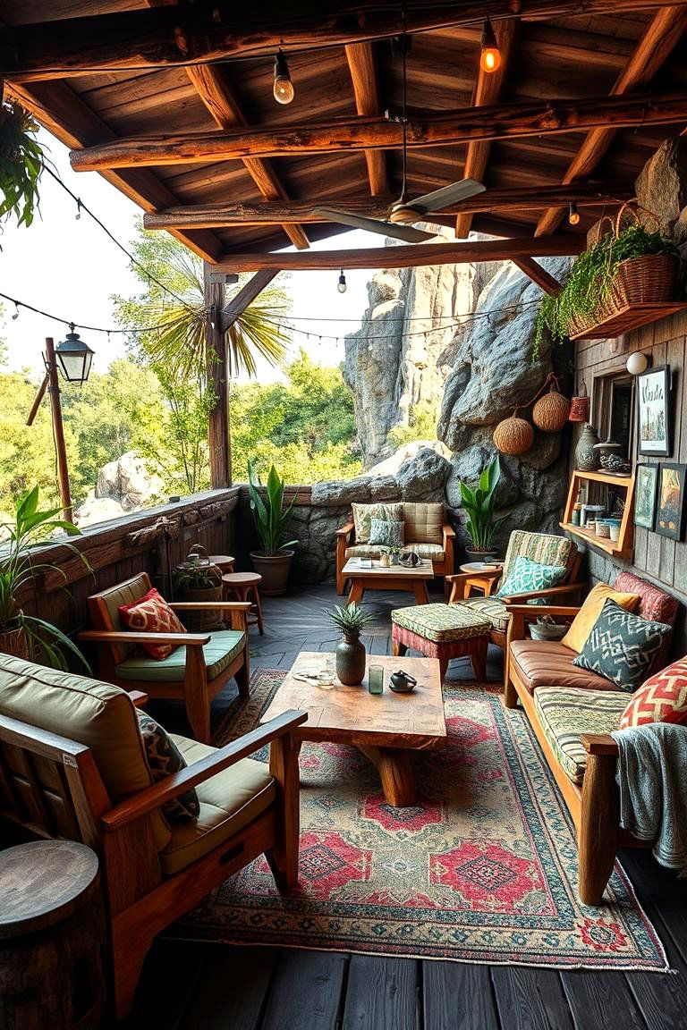 Outdoor Adventure Lounge - 24 Hunting Man Cave Ideas