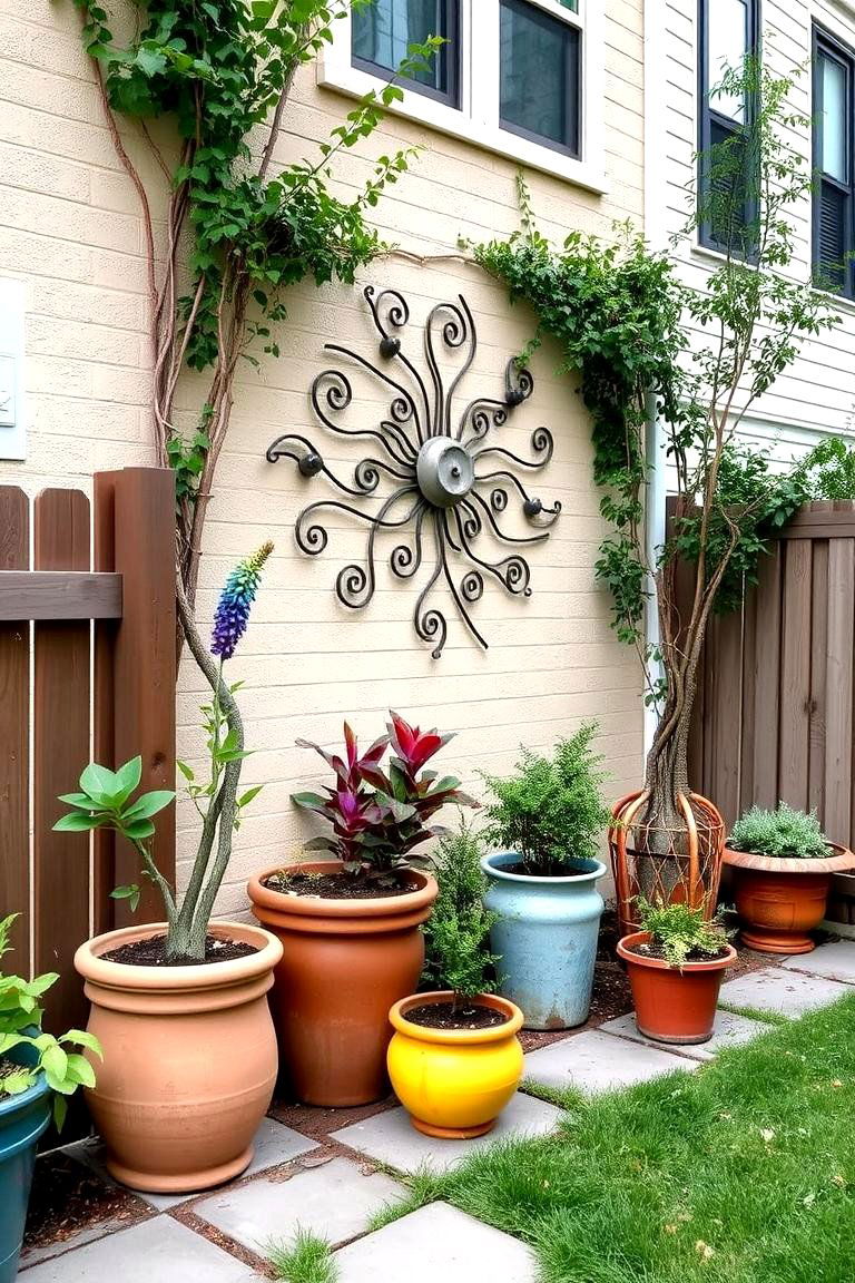 Outdoor Art and Decor - 24 Townhouse Backyard Ideas