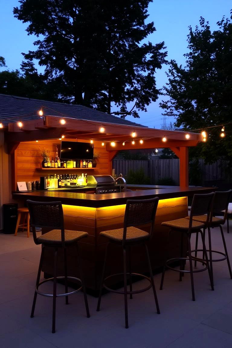 Outdoor Bar Area - 24 Backyard Decor Ideas
