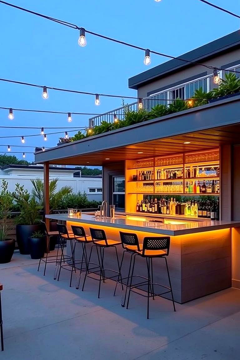 Outdoor Bar Area - 24 2nd Floor Deck Ideas