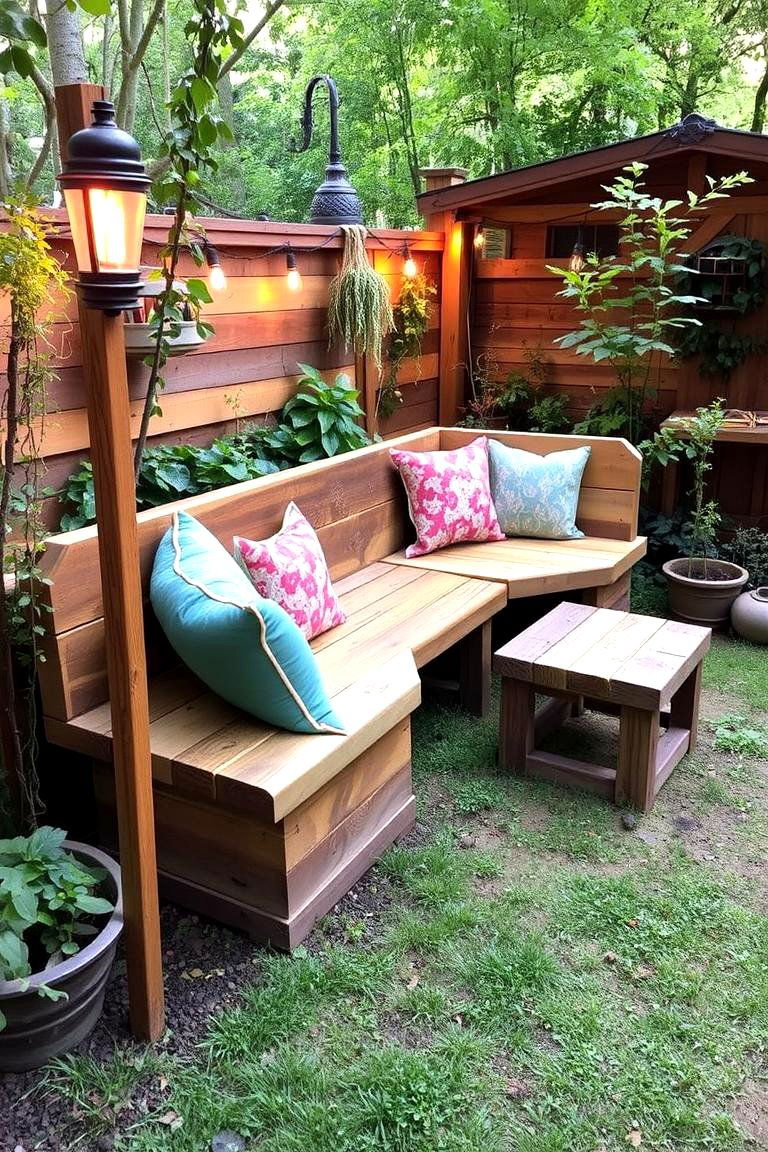 Outdoor Bench from Garden Sleepers - 24 Garden Sleeper Ideas