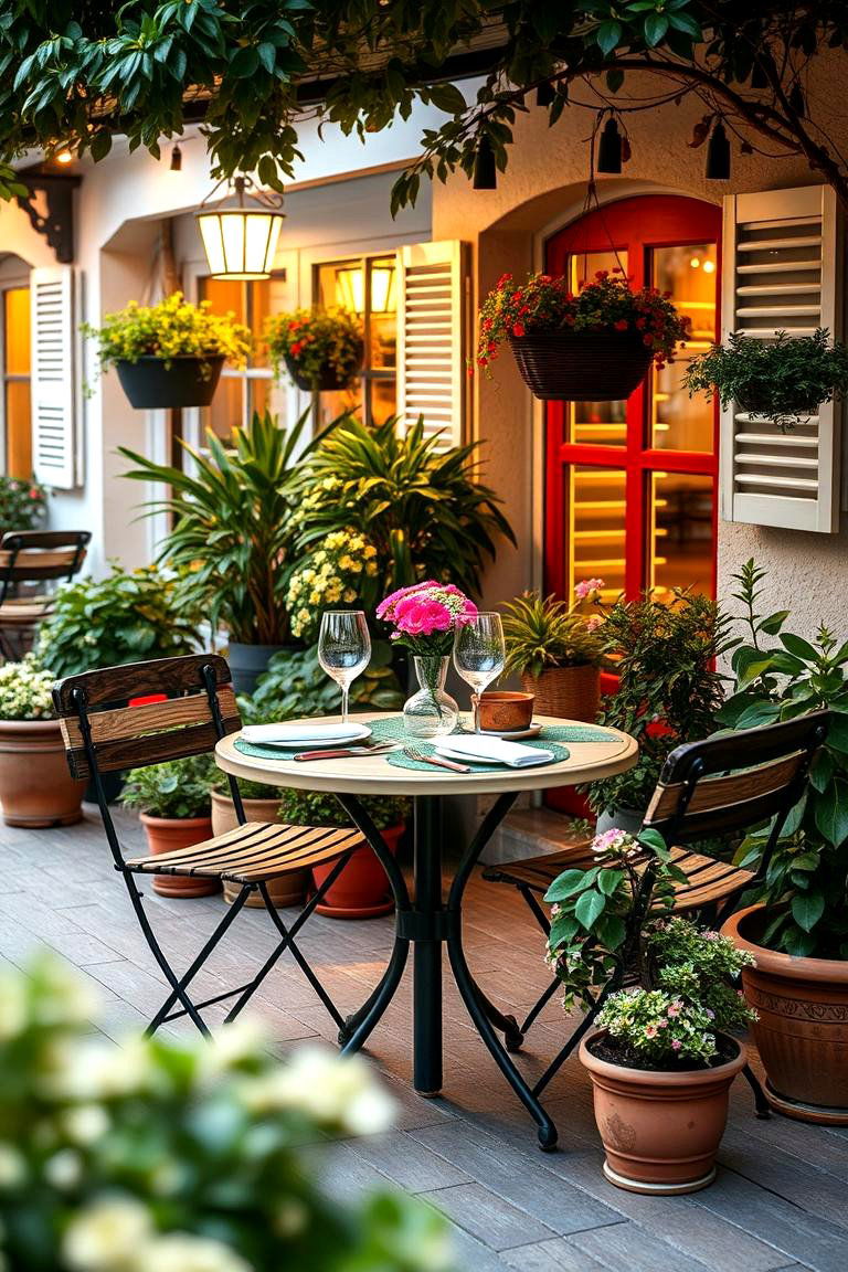 Outdoor Bistro Table Setup - 24 Small Patio Ideas