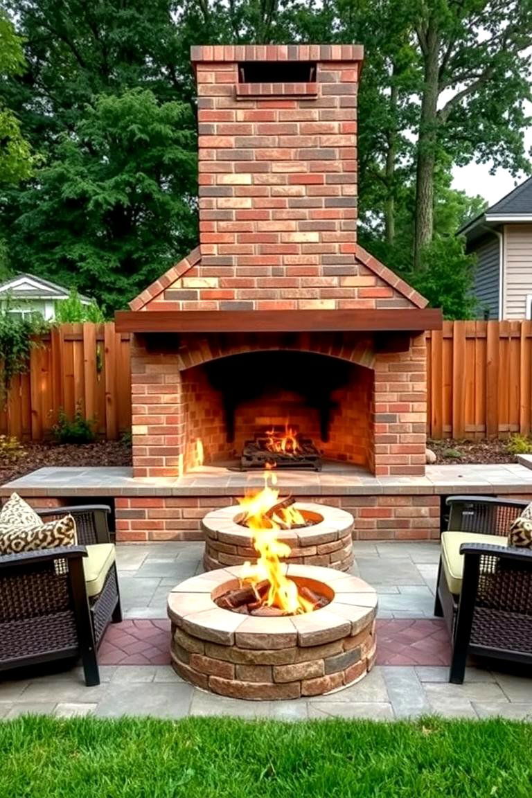 Outdoor Brick Fireplace - 24 Brick Fireplace Ideas