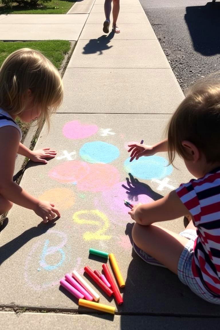 Outdoor Chalk Art - 24 Backyard Ideas for Kids