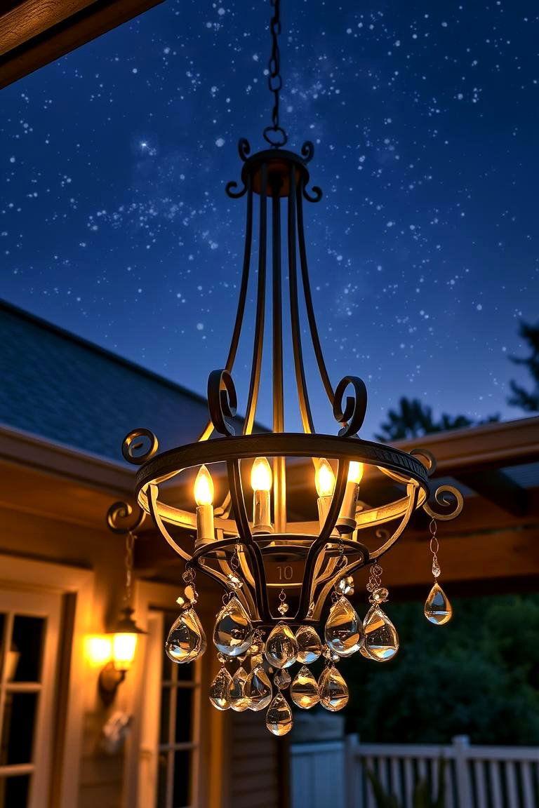 Outdoor Chandeliers for a Luxurious Feel - 24 Backyard Lighting Ideas
