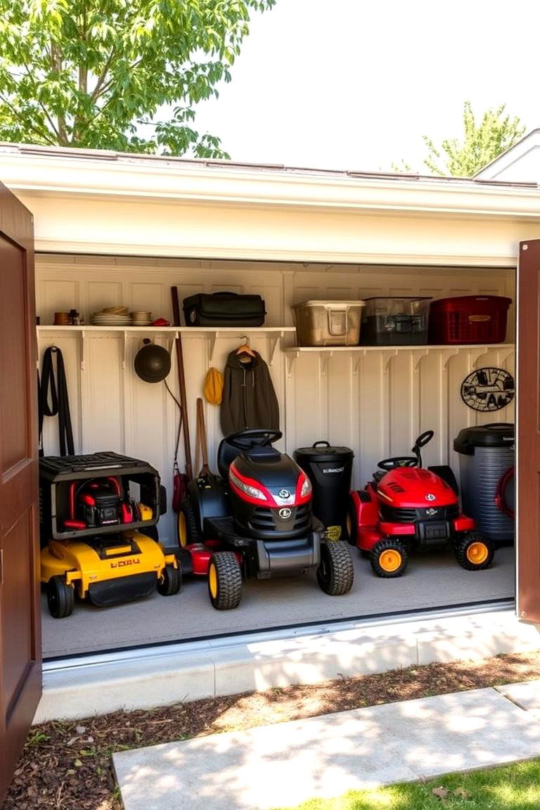 Outdoor Closet Conversion - 24 Lawn Mower Storage Ideas